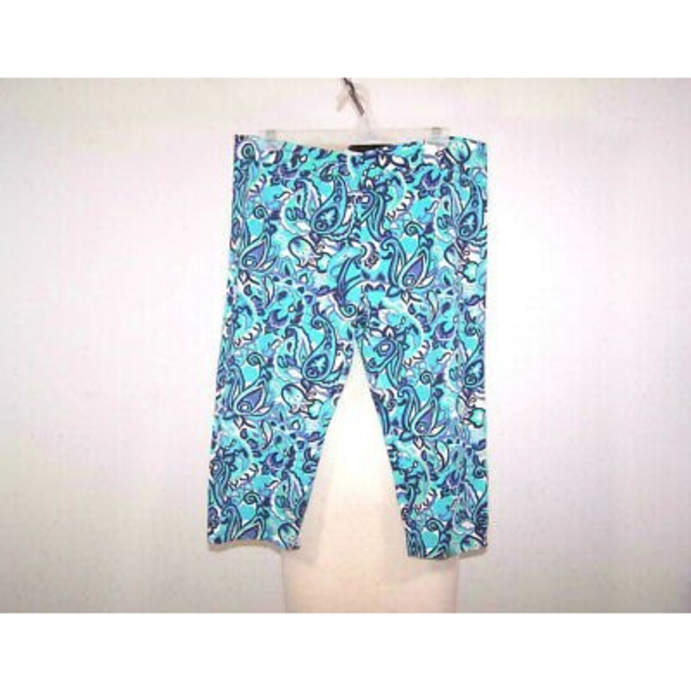 Coolibar Summer Capri Pants Large UPF 50+ UV Protection Elastic Waist Stretch